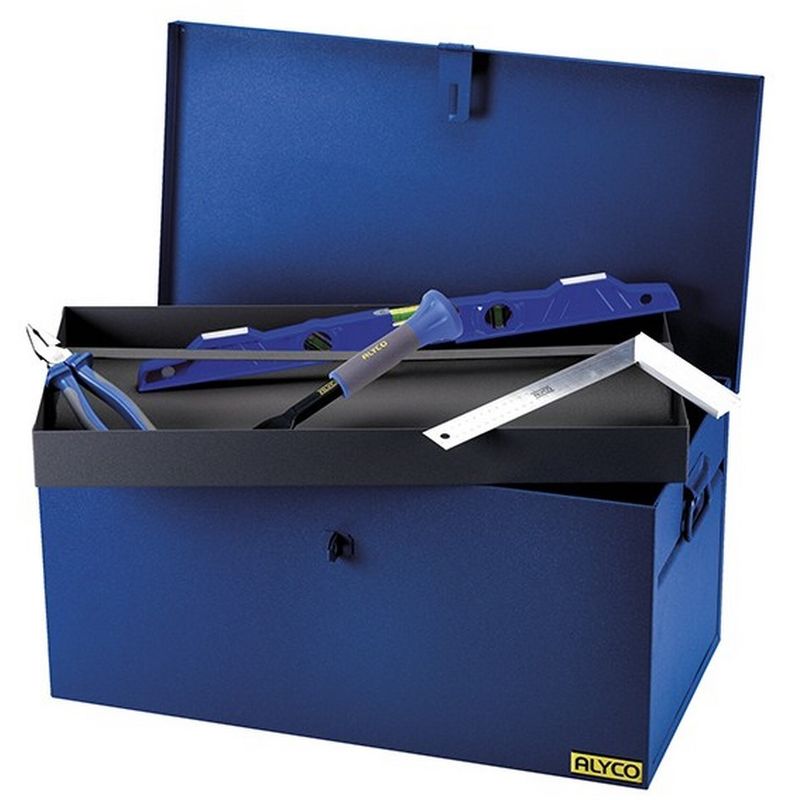 ALYCO 192793 - Baul metalico para herramientas con cierre para candado y bandeja interior 685 x 355 x 332 mm