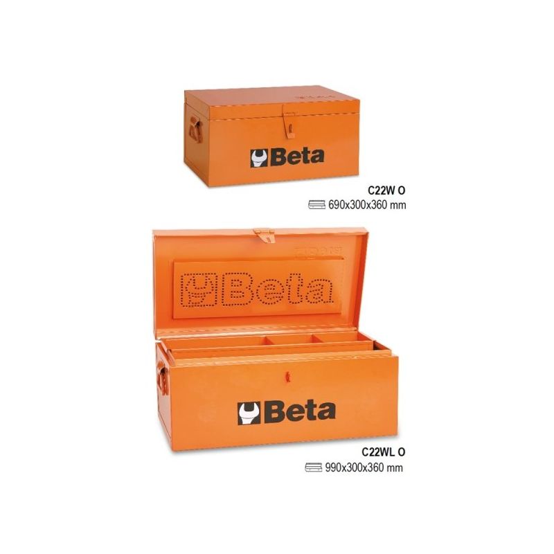 BAÚL PORTA HERRAMIENTAS EN CHAPA FORADOEN MADERA BETA REF. C22W 990x300x360mm - BETA TOOLS