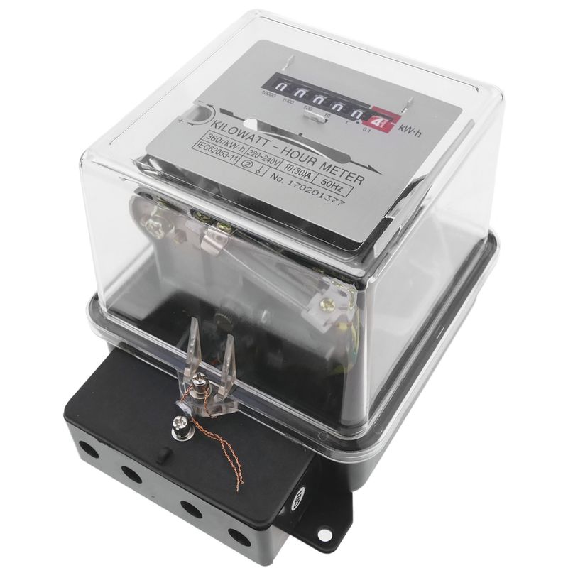 Bematik - Contador medidor de electricidad monofásico 10A 230V 50Hz de plástico transparente 30A máx.