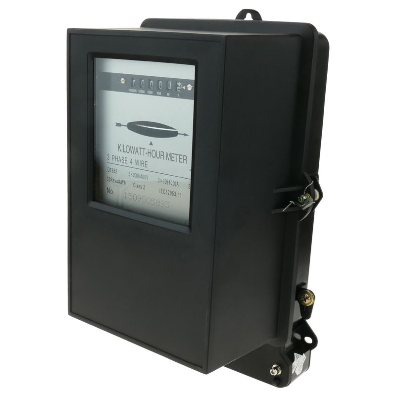 Bematik - Contador medidor de electricidad trifásico 3x30A 230V 50Hz de plástico negro
