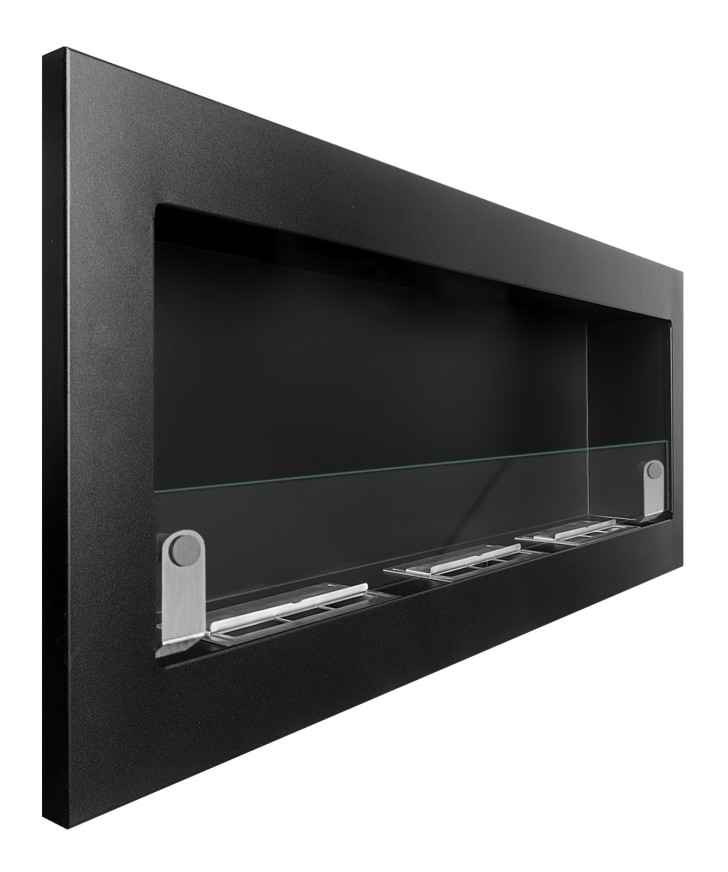 BRT - Svana Glass 120 cm - Chimenea de Bioetanol (6,3 kw), color negro
