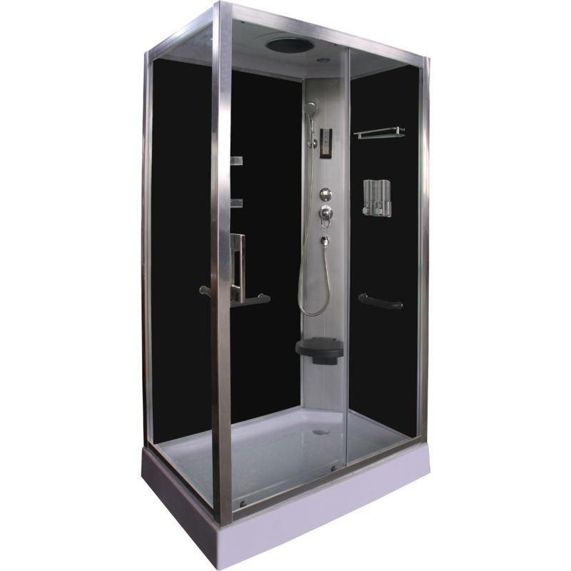 Cabina de ducha negra DP-8001R (120 x 80 x 210 cm) - DP GRIFERIA