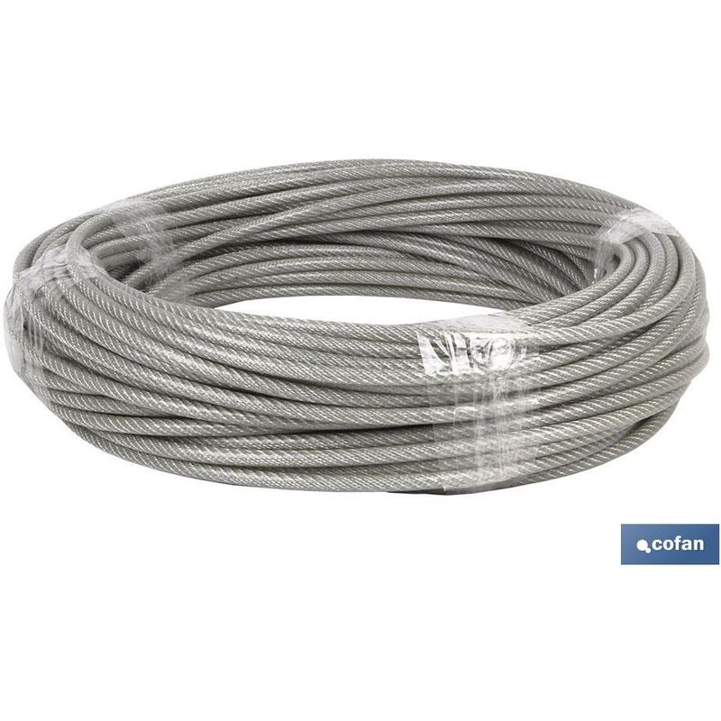 Otros - Cable de acero plastificado 4mm 2x4mm 6x7mas1 plast 100 m