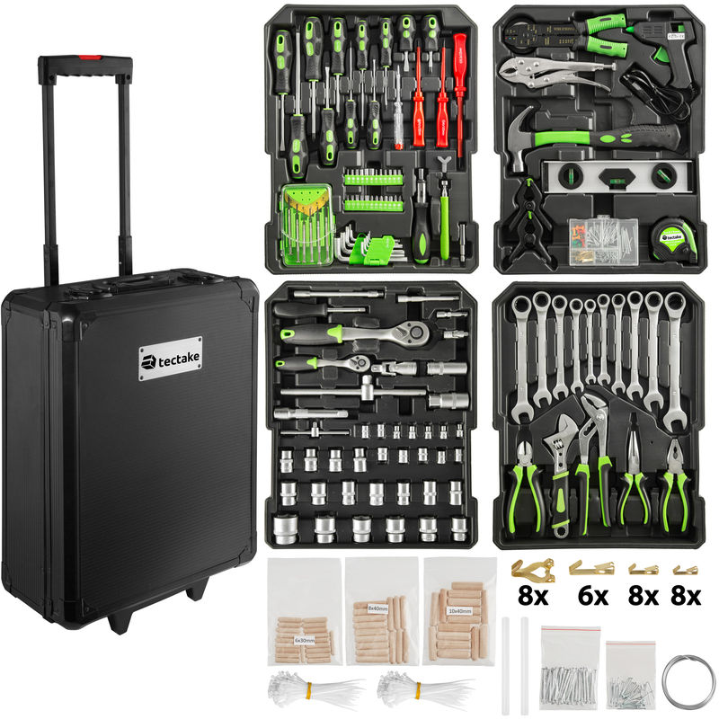 Carrito de herramientas Stefan - trolley con bandejas para uso profesional, caja de herramientas con ruedas y asa telescópica, maletín para trabajo