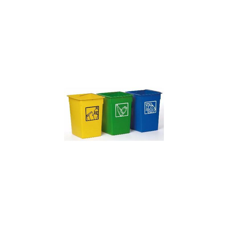 Cubo basura reciclar 29X32X40 cm. C/Asa metal -26 litros- - PLASTICOS HELGUEFER