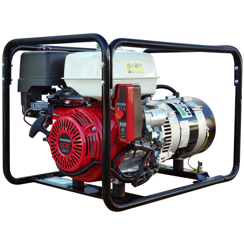 Generador eléctrico Honda 7000w (7 kVA) 230v Monofásico Arranque Eléctrico Gasolina Grupo electrógeno INMESOL AH-700-E