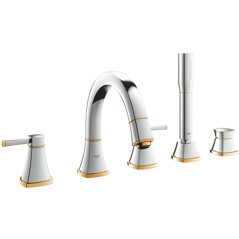 Grandera Combinación de bañera de 5 agujeros, color: Cromo / Oro - 19919IG0 - Grohe