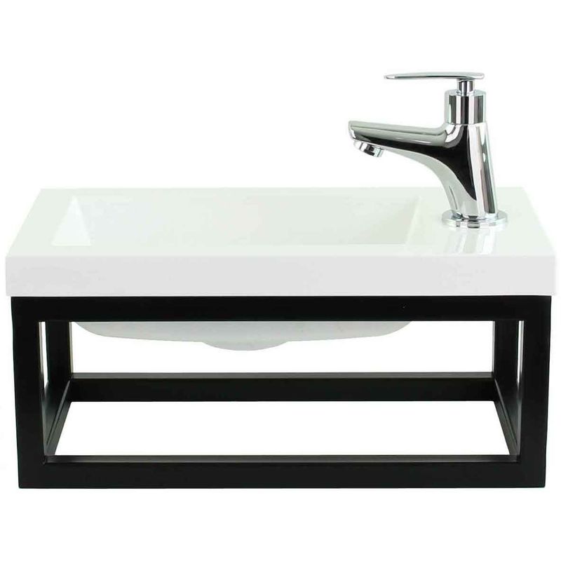 Inodoro Muebles de baño Mesa 40x22 cm Blanco - Mueble de lavabo Inodoro de baño - BADPLAATS
