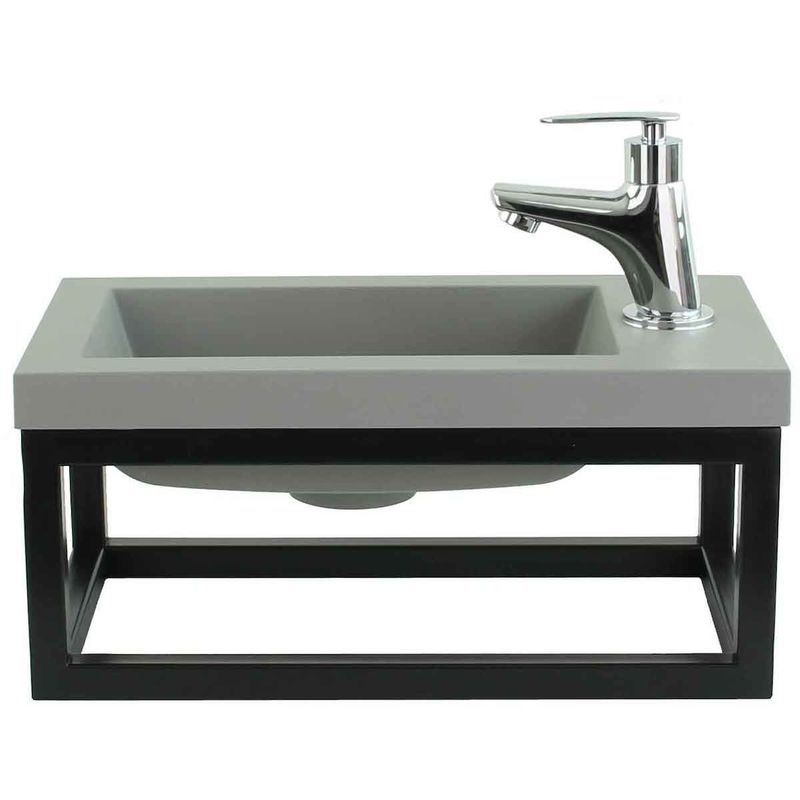 Inodoro Muebles de baño Mesa 40x22 cm Gris - Mueble de lavabo Inodoro de baño - BADPLAATS