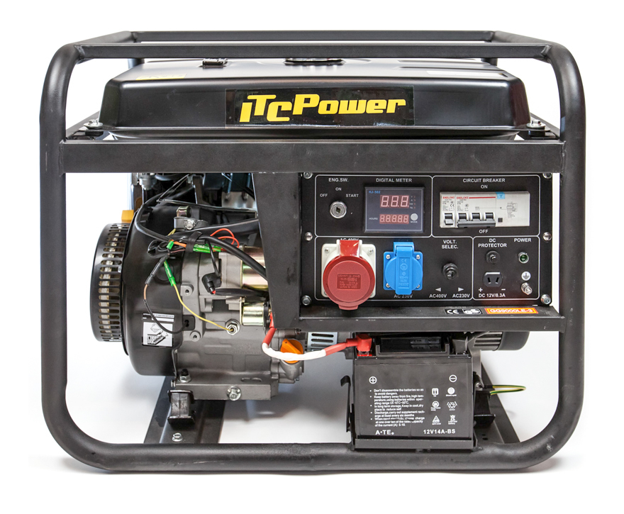 Itc Power - ITCPOWER -IT-GG9000LE-3 Generador Gasolina 7,5/8,3Kva (380v) con motor ITCPower IC420E de 15 hp. Arranque eléctrico. Panel digital 5