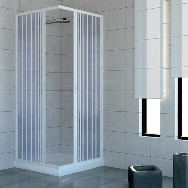 Mampara de ducha de pvc h 185 cm mod. Acquario 70x100 apertura central