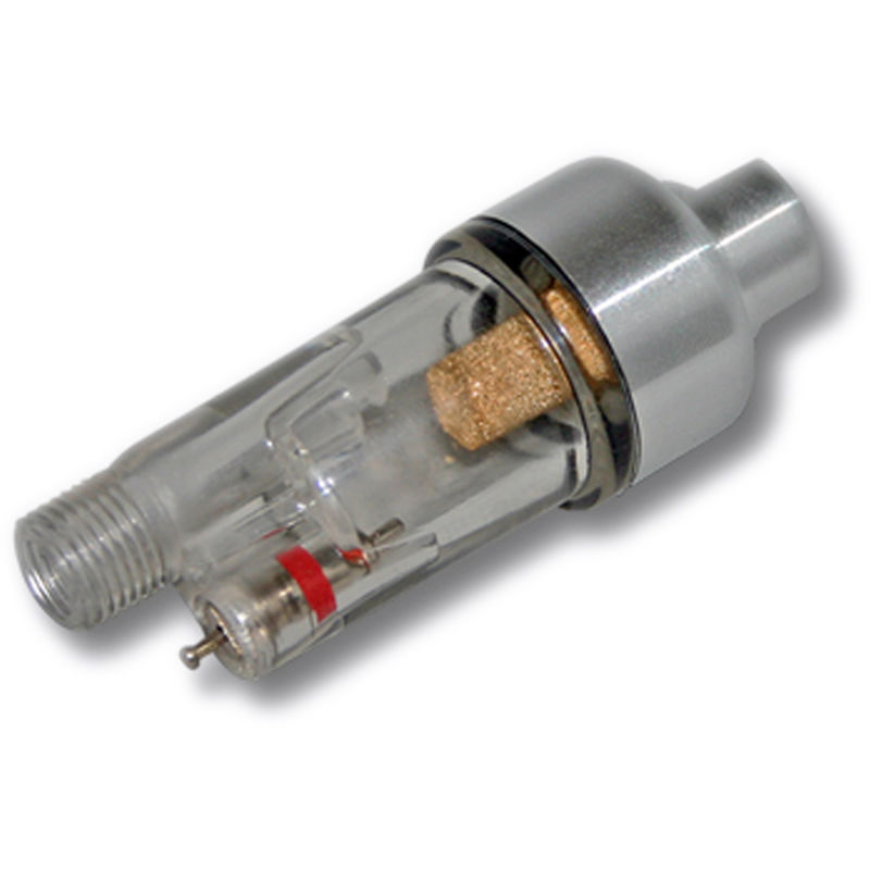 Minifiltro de aire con separador de agua para compresor de aerografía rosca macho 9,51mm (1/8) - WILTEC