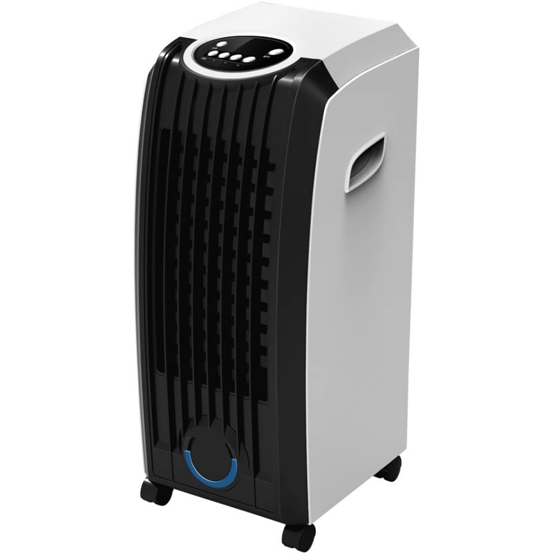 MPM MKL-01 Climatizador evaporativo enfriador aire portátil, oscilante, función humidificador purificador aire, depósito 8L, cajón hielo