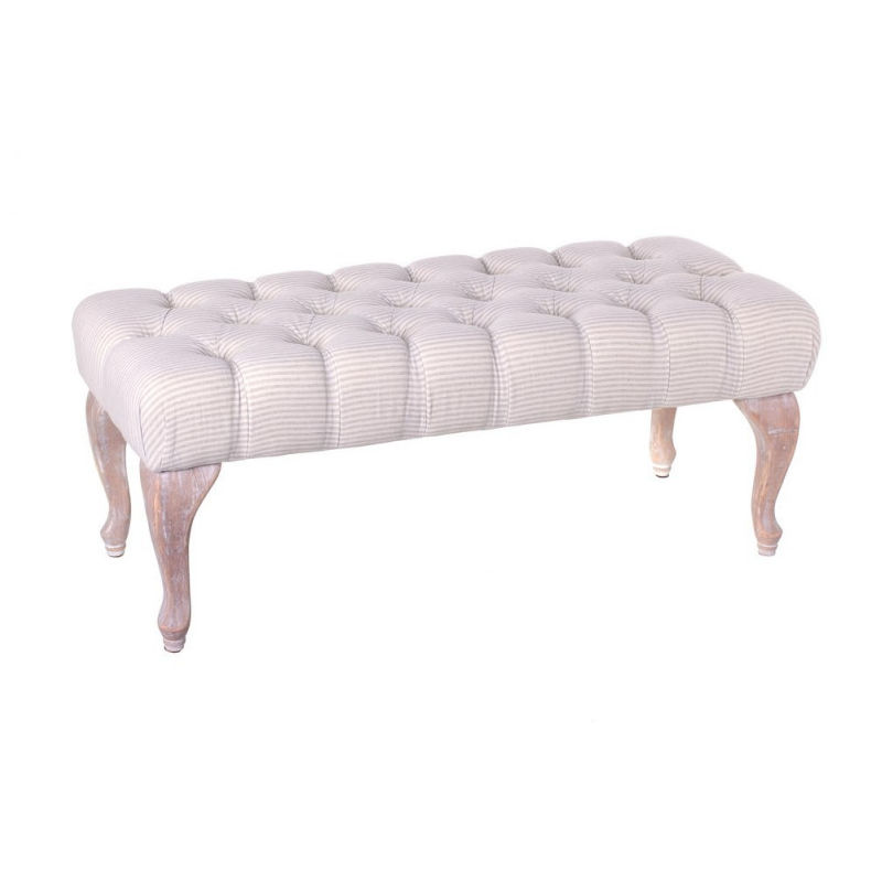 Mueble descalzador tapizado (99x38x40 cm). Color beige - HOME LINE
