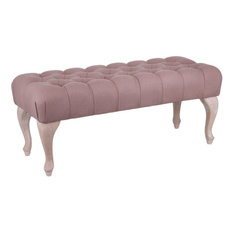 Mueble descalzador tapizado (99x38x40 cm). Color rosa - HOME LINE