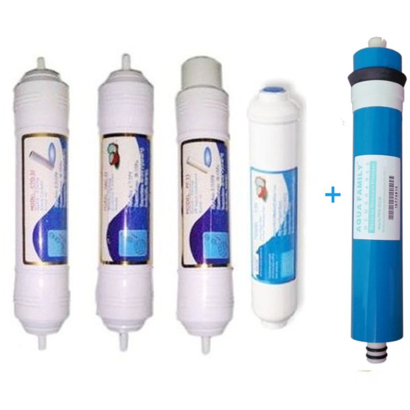 Hidrotek - Pack Kit membrana + 4 filtros ósmosis inversa compatible HIDROSALUD HIDROPUR