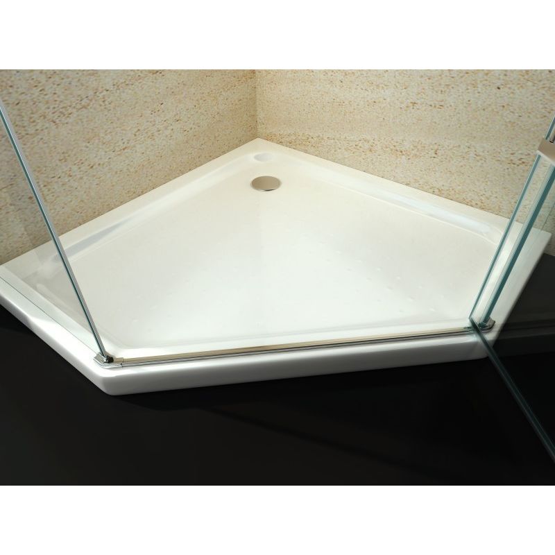 Plato de ducha pentagonal 100 x 100 cm con sumidero
