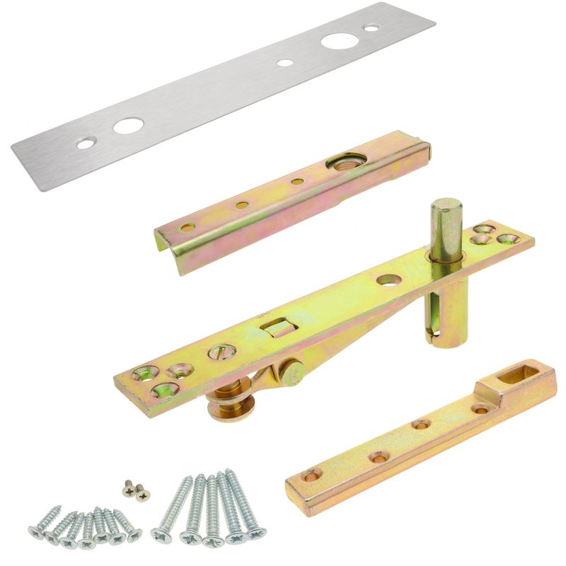 PrimeMatik - Kit de pernios y bisagras de puerta de madera para cierrapuertas de suelo