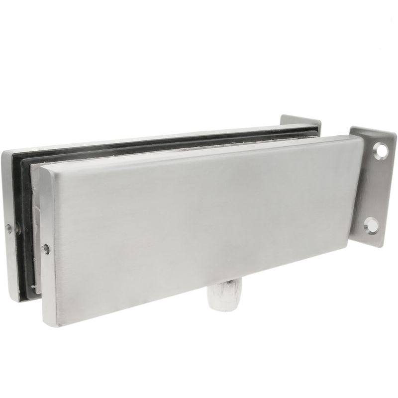 PrimeMatik - Pernio y bisagra fija superior de aluminio para puerta de cristal para cierrapuertas de suelo