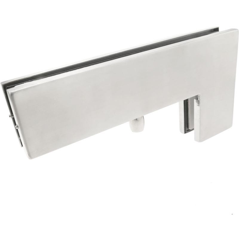 PrimeMatik - Pernio y bisagra L-fija superior de aluminio para puerta de cristal para cierrapuertas de suelo