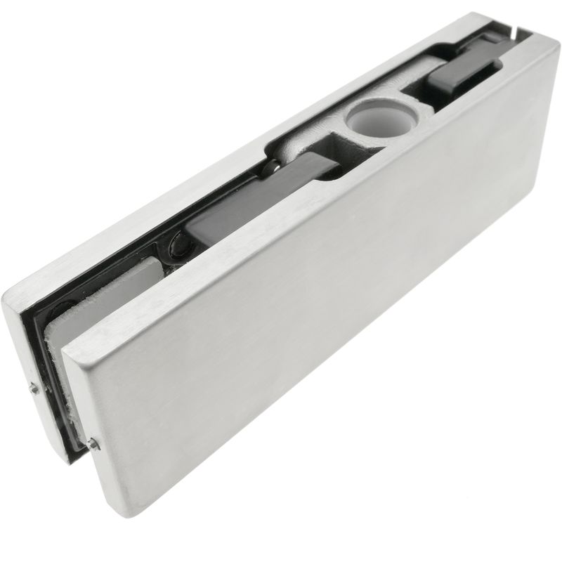 PrimeMatik - Pernio y bisagra superior de aluminio para puerta de cristal para cierrapuertas de suelo