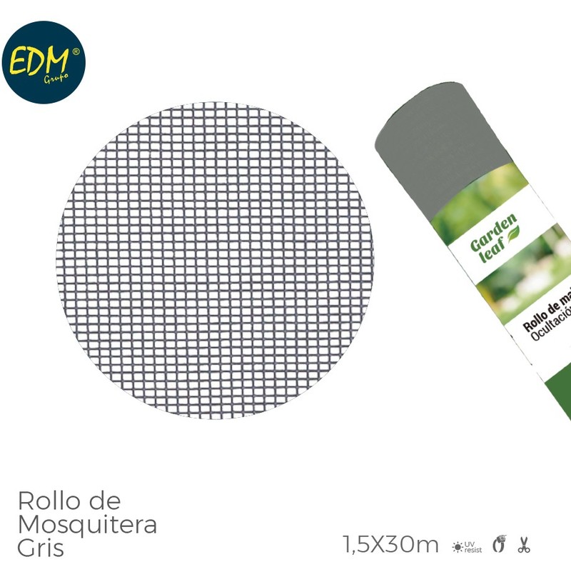 Rollo mosquitera gris 1,50x30mts - EDM