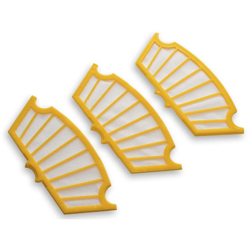 vhbw Set de filtros de repuesto amarillo x3 compatible con iRobot Roomba 550, 555, 560, 562, 563, 564, 565, 570, 580, 581, 585, 590