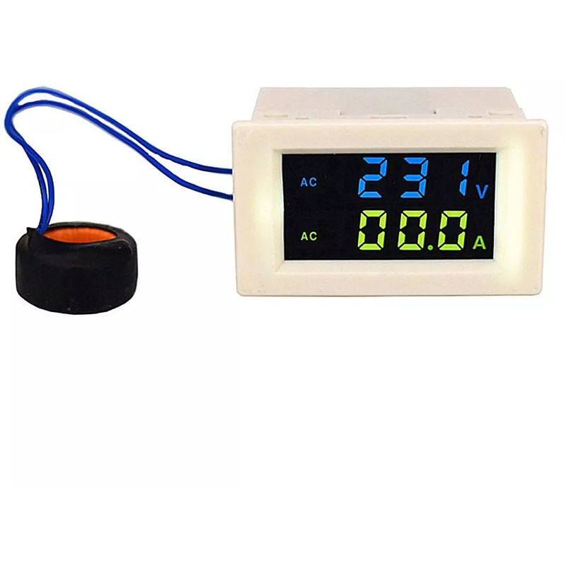 Voltimetro digital Amperimetro, Probador de corriente de voltaje, AC80-500V - ASUPERMALL