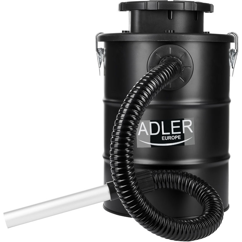 Adler AD7035 - Aspiradora de Cenizas Calientes 18 litros, filtro HEPA, tubo aluminio y manguera flexible resistente al calor, 1000W