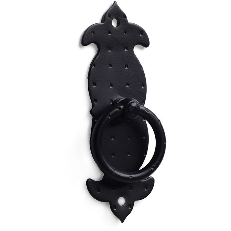 Niubó - Anilla en acero con acabado negro forja, dimensiones: 37x98x14mm -