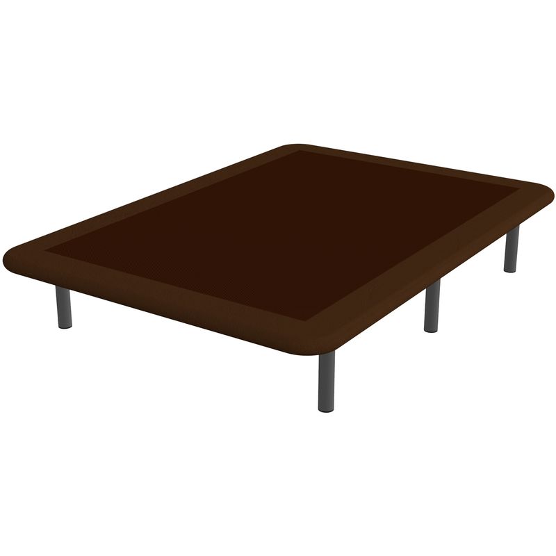 Base tapizada 3D BREMEN CONTORNO POLIPIEL Color Principal - Terciopelo 102 Chocolate, 120 x 180 cm. , Patas - Sin patas - TOPDORMITORIOS