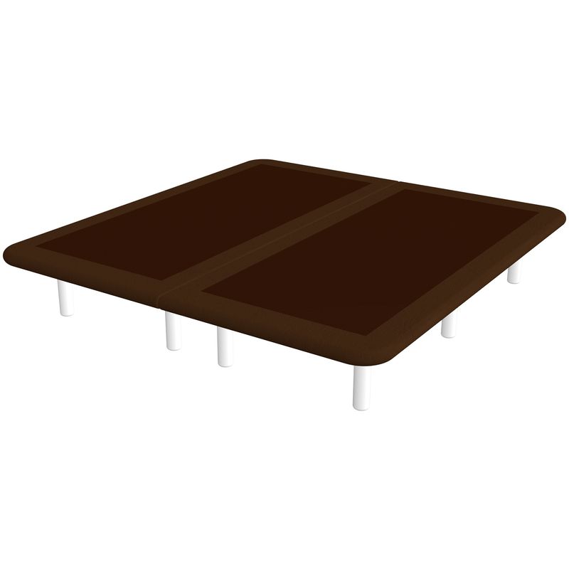 Base tapizada 3D BREMEN CONTORNO POLIPIEL Color Principal - Terciopelo 102 Chocolate, 160 x 200 cm. (2 de 80x200) + anclajes de unión, Patas - Con