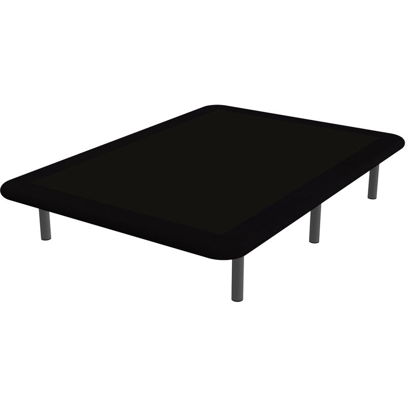Base tapizada 3D BREMEN CONTORNO POLIPIEL Color Principal - Terciopelo 800 Negro, 90 x 200 cm. , Patas - Sin patas - TOPDORMITORIOS
