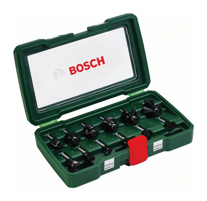 Bosch - 2607019466 Set de 12 fresas con insercción de 8 mm