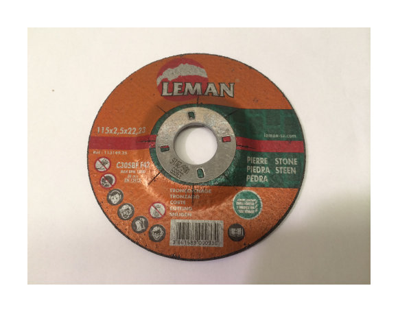 Disco Corte Piedra Leman 115X2.5X22.2 - U.Y H. ISOSPAIN - LEMAN