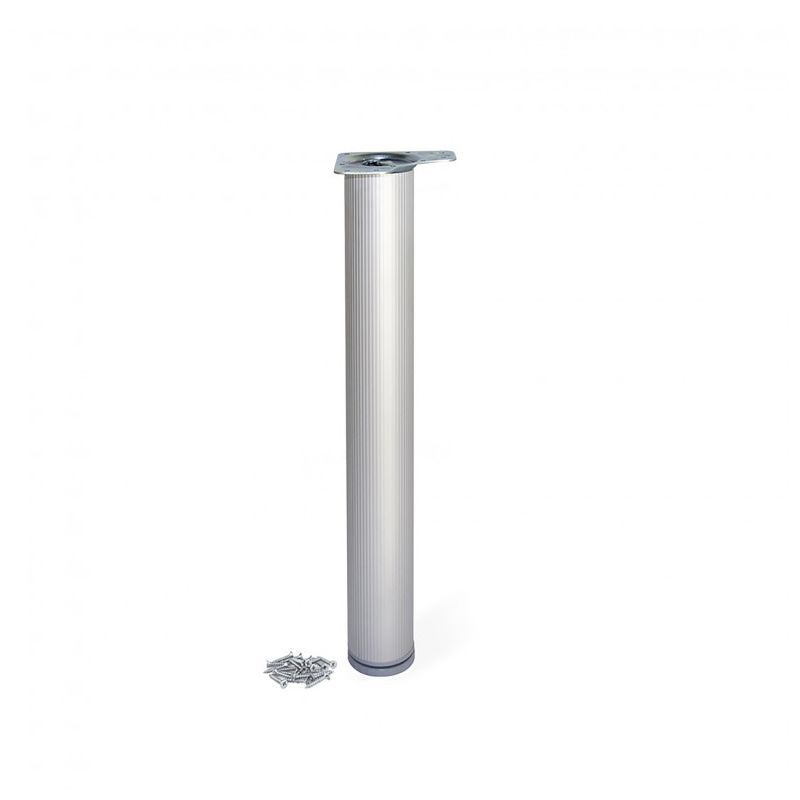 Pata para mesa, D. 80 mm, regulable 710-730 mm, Aluminio, Anodizado mate