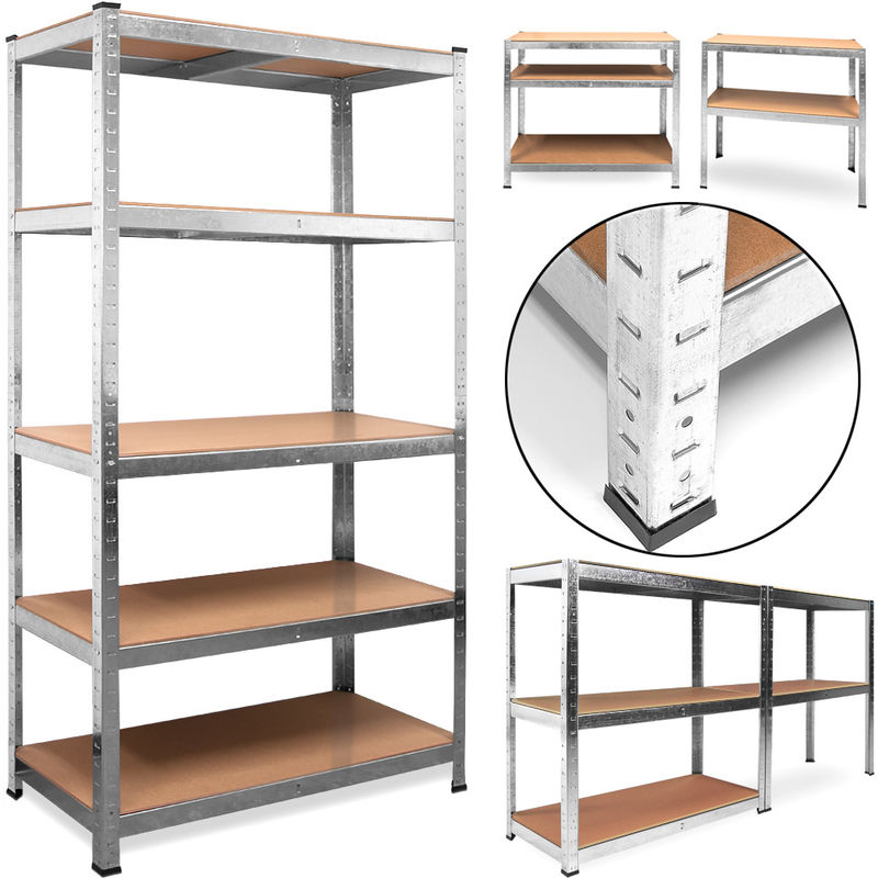 Estanteria metalica estantes estanteria de almacenamiento garaje almacen taller 5 Böden - 180x90x60cm (de) - DEUBA