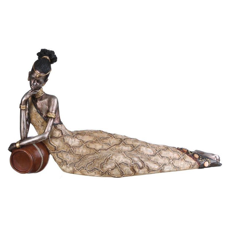 Figura de mujer africana recostada (31x9,5x17,50) - HOME LINE