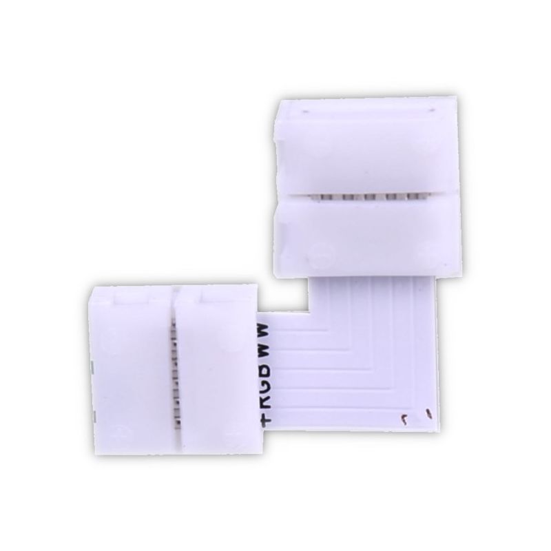 Conector en L tira led RGBW WW 6 hilos presión - Jandei