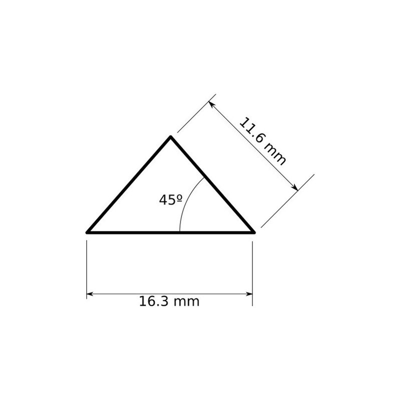 Perfil aluminio tira led 2 metros triangular isósceles 16,3 x 11,3 45º - Jandei