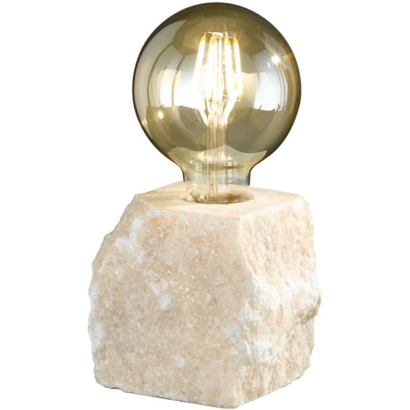 Lámpara base de sobremesa blanca de mármol modelo Stone E27 (Trio Lighting R50531001)