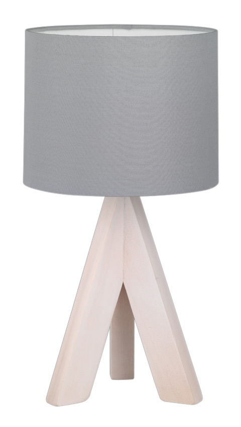 Lámpara de sobremesa de madera y tela gris modelo Ging E14 ( 50741042) - Trio Lighting