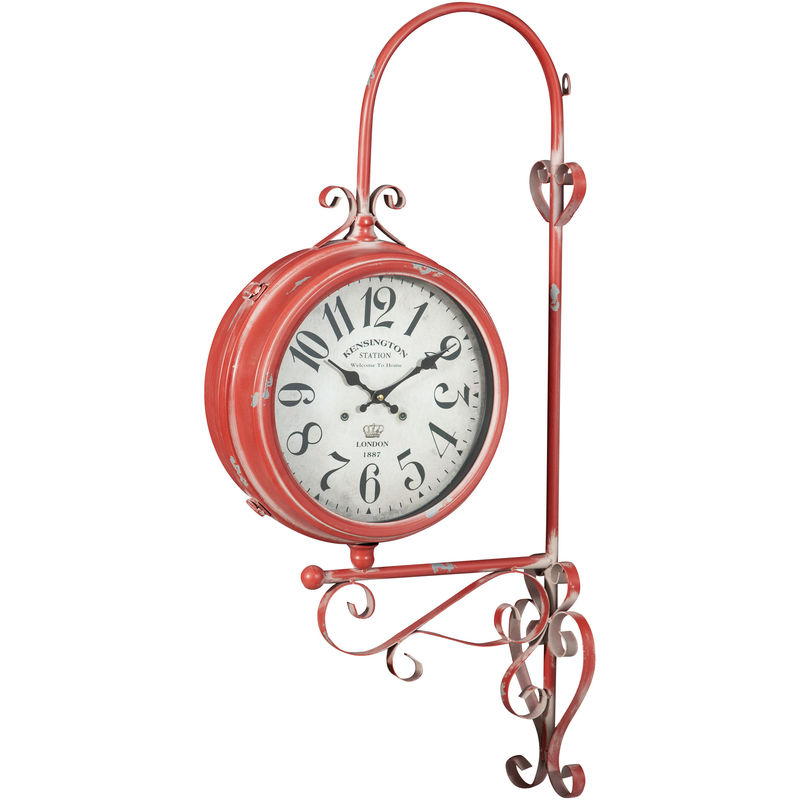 Pared de doble cara tipo estación de reloj acabado en hierro rojo envejecido - BISCOTTINI