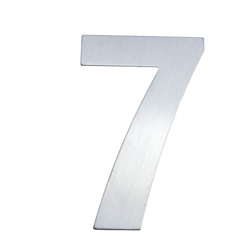 Número 7 en acero inoxidable de 8cm con adhesivo para rotulación - Primematik