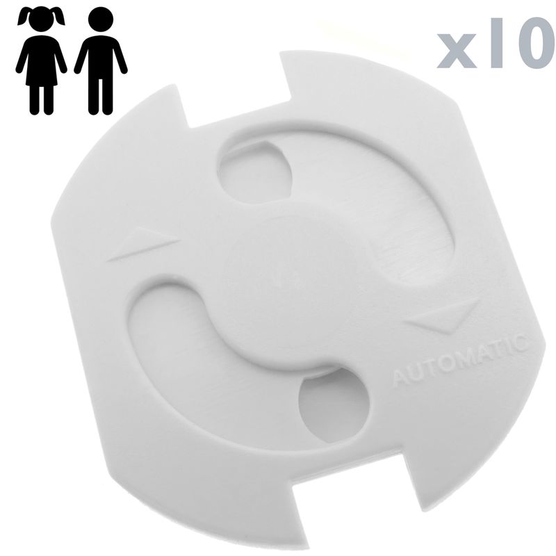 PrimeMatik - Protector de seguridad infantil adhesivo para enchufes schuko 10 unidades