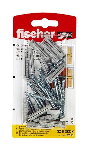 090892 Blister tacos expansión nylon SX 5x25 SK NV - Fischer