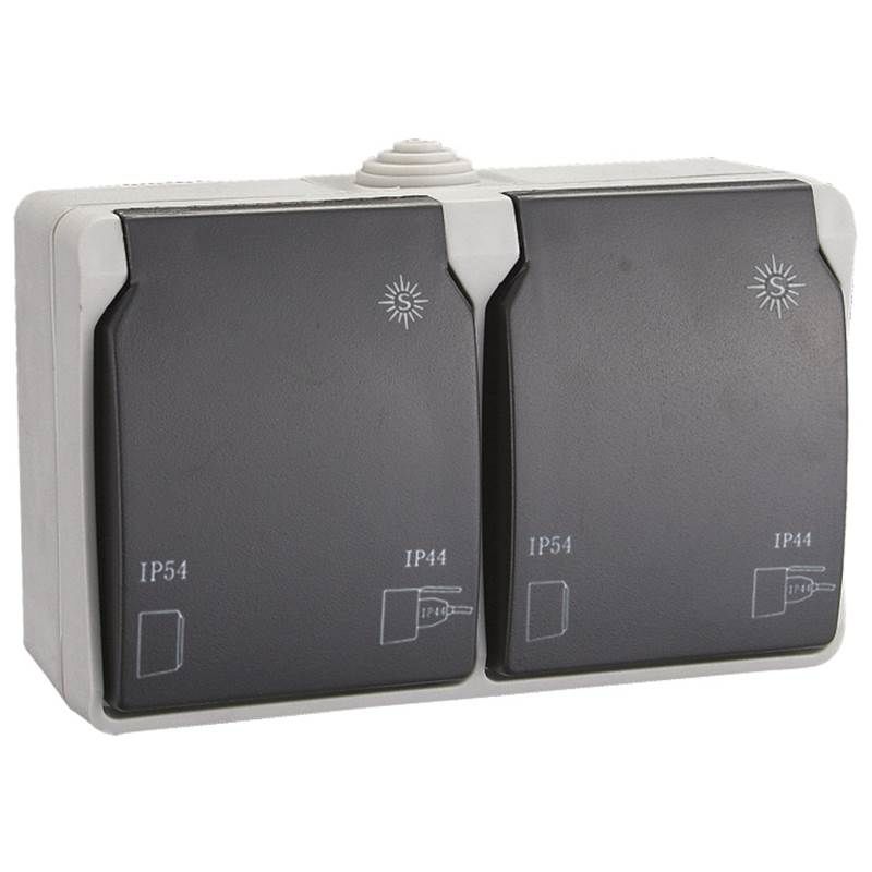 Solera - Doble base de enchufe 2P+T/T lateral 16A 2 3366