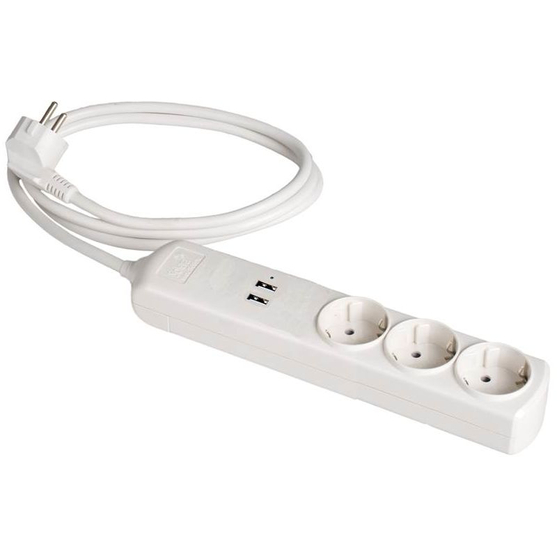 Solera - Base múltiple de 3 tomas y prolongación de 8013USB