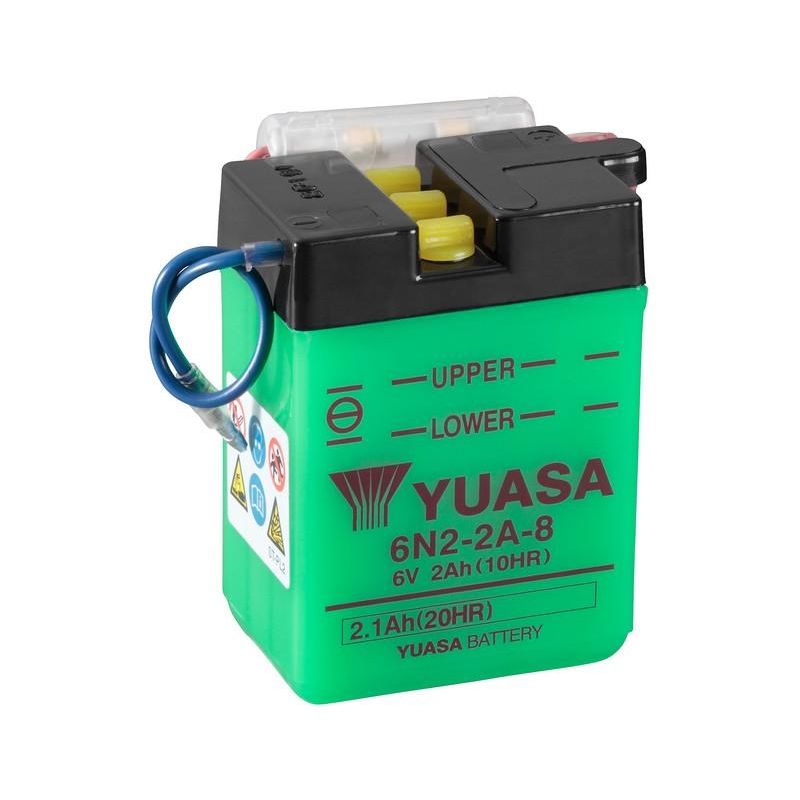 Batería para moto Yuasa 6N2-2A-8 // 6V 2Ah