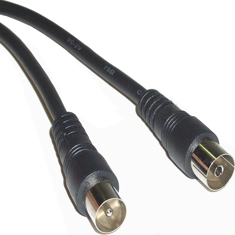 Cable coaxial de antena para televisión macho/hembra 2.5m negro - Bematik